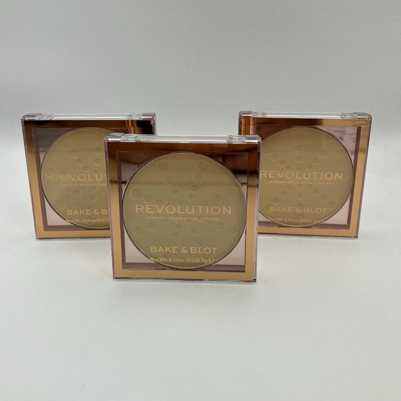 Makeup Revolution Bake & Blot Banana And Setting Powder 0.19 OZ Lot of 3 - Picture 1 of 4